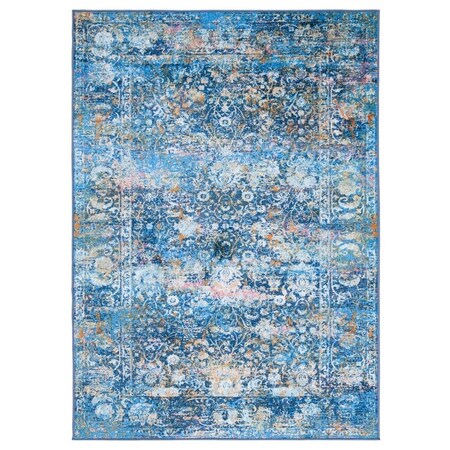Safavieh 6 ft.-7 in. x 9 ft. Bahia Bohemian Rectangle Power Loomed Rug Blue & Gold BAH168M-6
